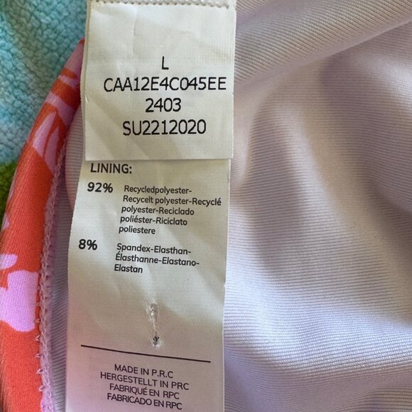 Cupshe Halter Neck Coral Pink Floral One-Piece Swimsuit Ruched Front Size Large - Picture 6 of 8